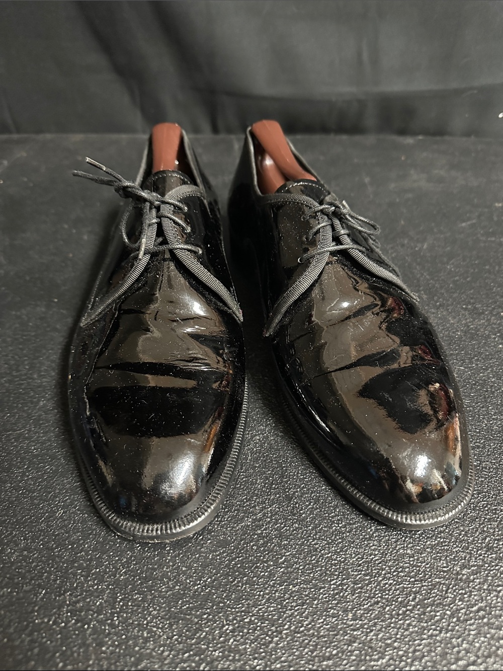 Vito Rufolo Classic Black Patent Leather Men's Dress Oxfords 8.5
